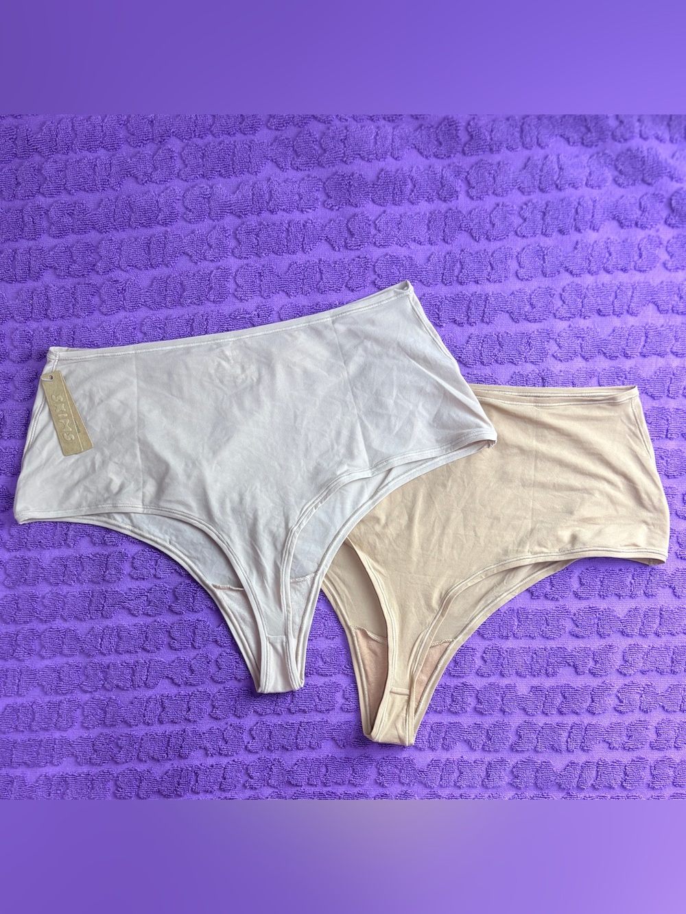 🤎 SKIMS Fits Everybody High-Waisted Thong Bundle | Mica & Ochre | Sz M | NWT 🏷